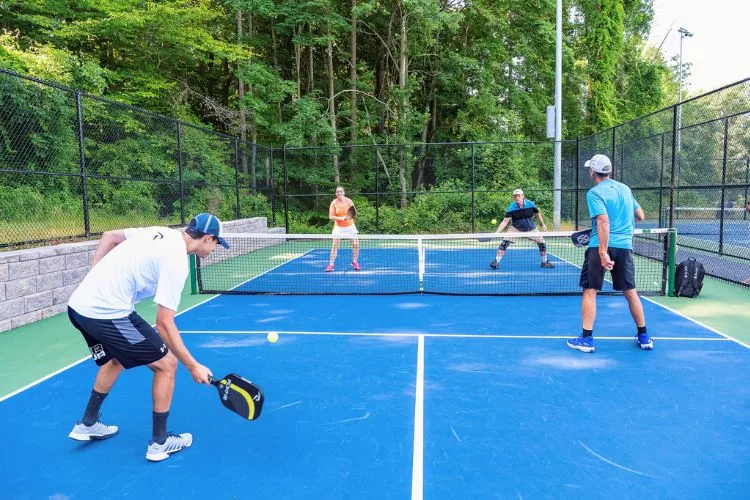 What are the official dimensions of a pickleball court